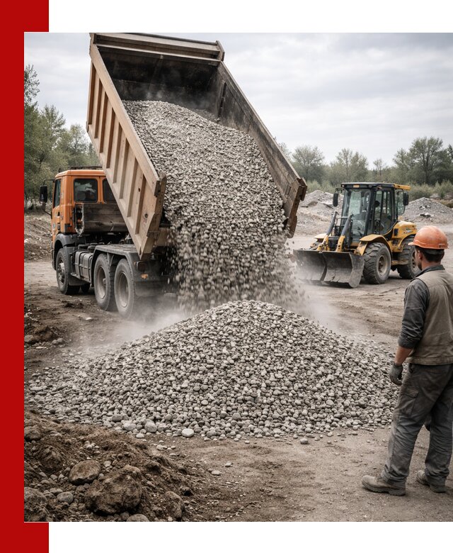 Доставка щебня в Тутаеве крупными и мелкими фракциями