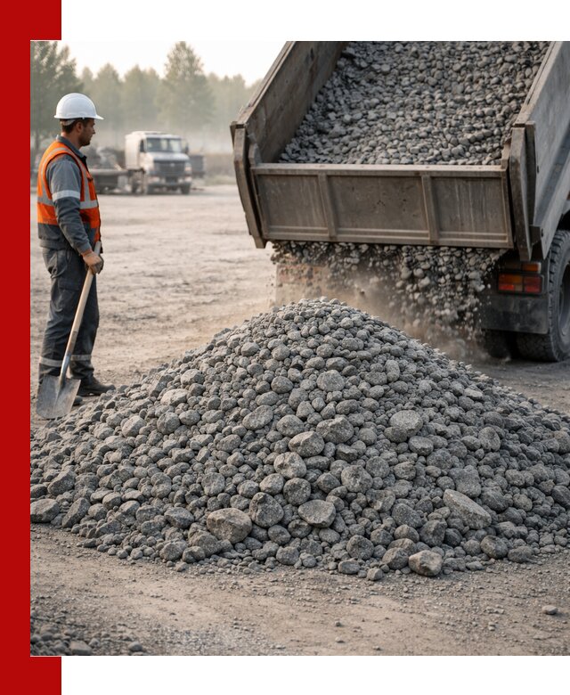 Гранитный щебень фракции 100–201 для строительства в Тутаеве