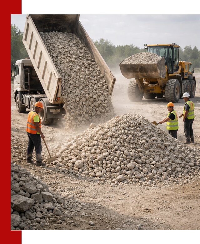 Доставка известнякового щебня фр. 40-70 в Тутаеве