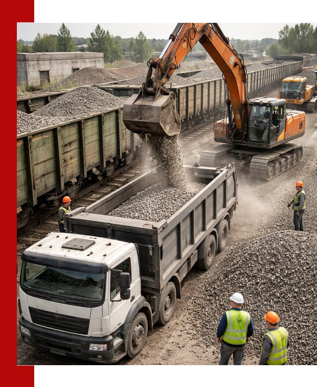 Железнодорожный щебень фракция 25–60 для поставок в Тутаеве