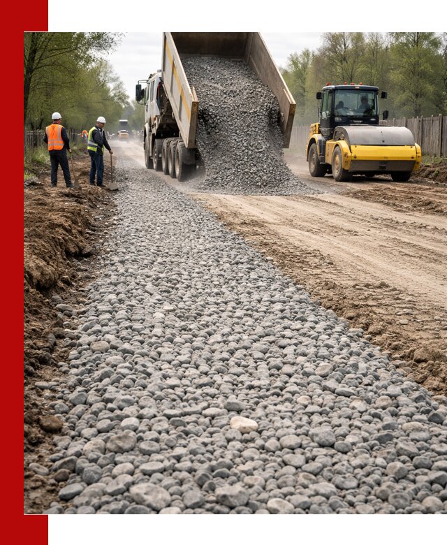 Доставка щебня для отсыпки дорог в Тутаеве высокого качества