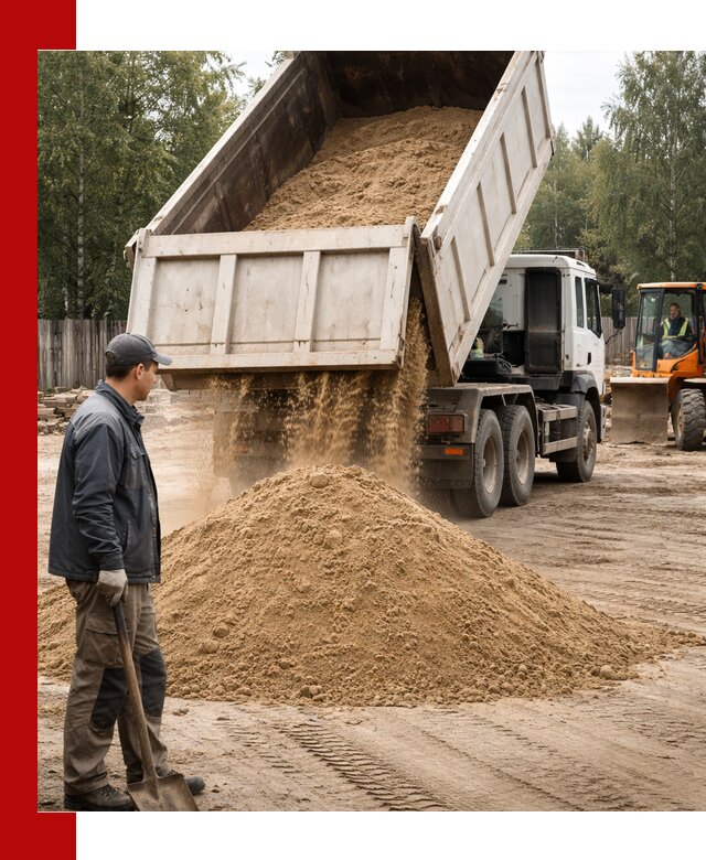 Доставка и продажа песка с разгрузкой в Тутаеве