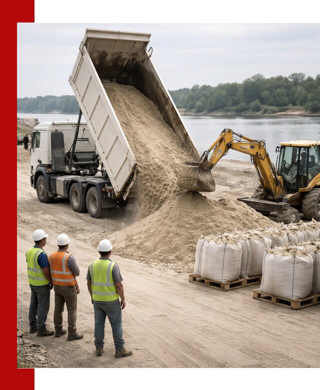 Доставка речного песка в Тутаеве самосвалами и погрузкой