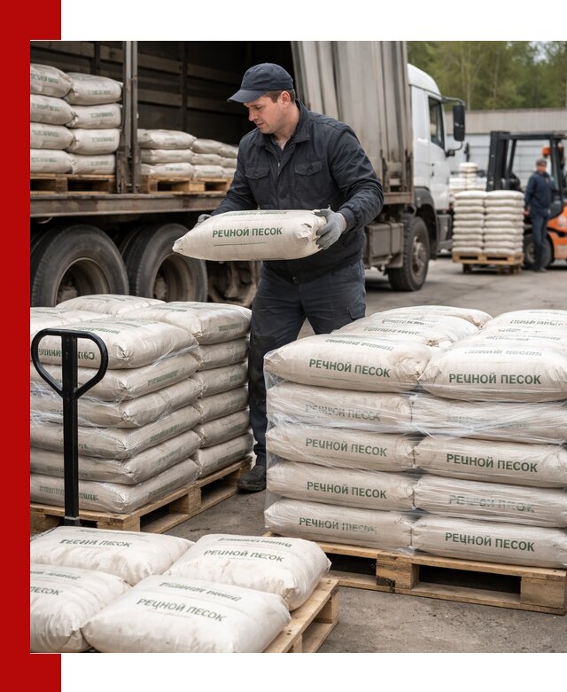Речной песок в мешках с доставкой в Тутаеве