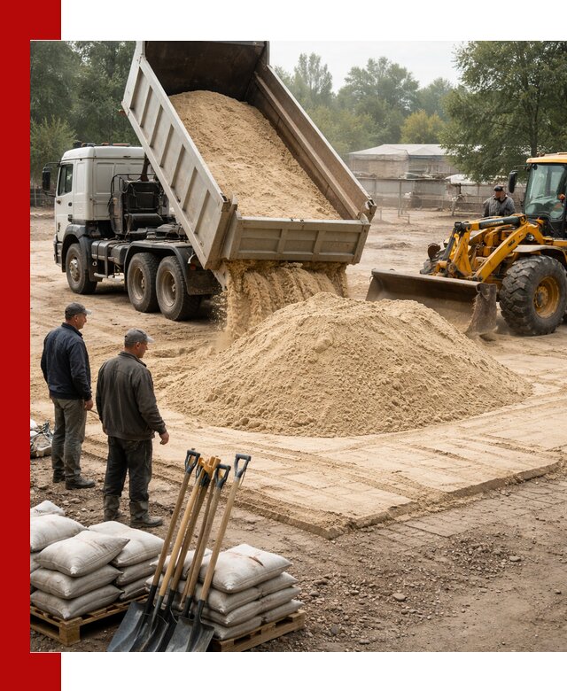 Доставка мытого песка в Тутаеве с самосвалами по выгодной цене