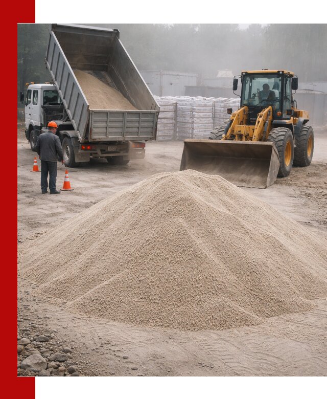 Кварцевый песок фракция 0–8 для стройработ в Тутаеве