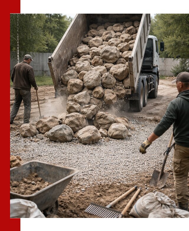 Доставка и укладка булыжника в Тутаеве