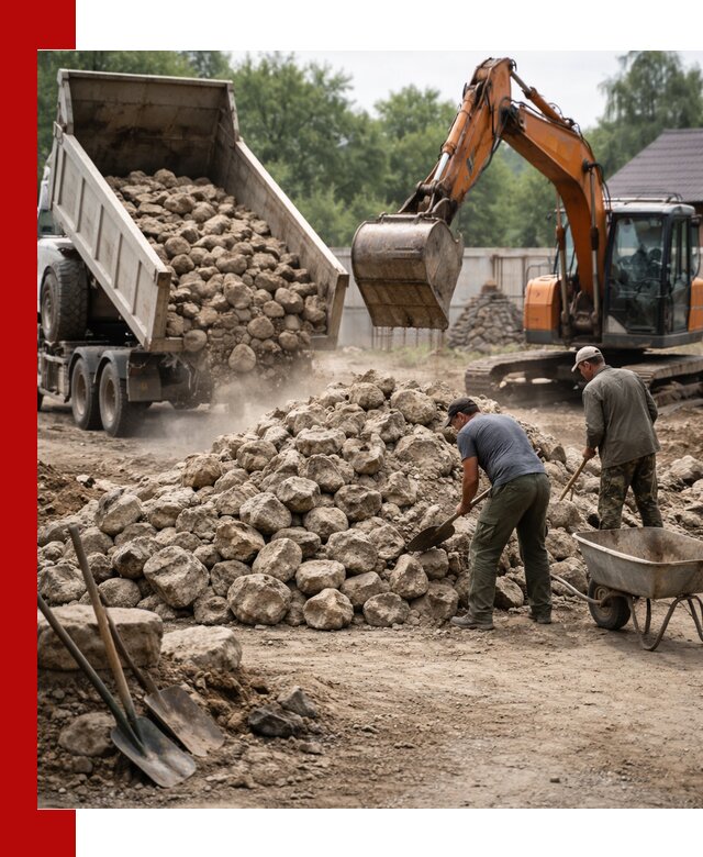 Доставка и разгрузка бутового камня в Тутаеве