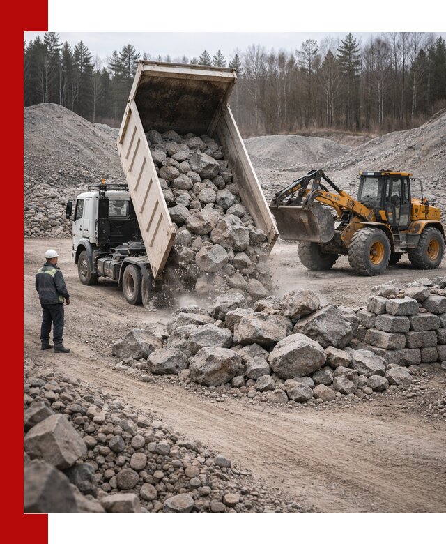 Доставка и продажа бутового гранитного камня в Тутаеве