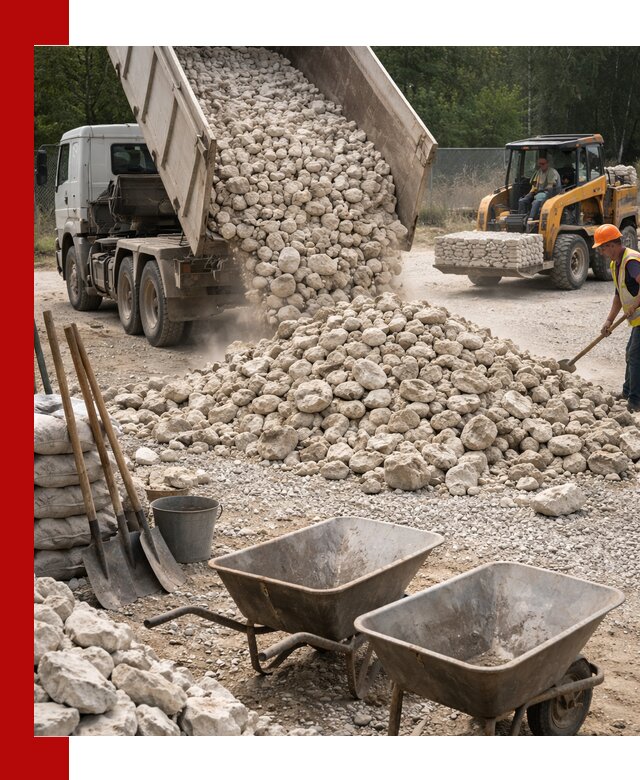 Доставка и продажа бутового известнякового камня в Тутаеве