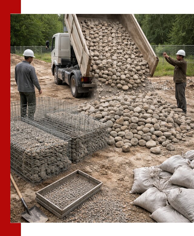 Камень для габионов фракция 70–151 в Тутаеве