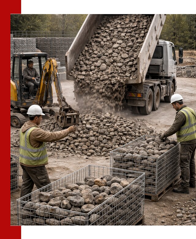 Камень для габионов фракция 100–201 в Тутаеве