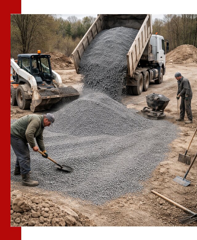 Отсев для подсыпки в Тутаеве — доставка и подсыпка на участок