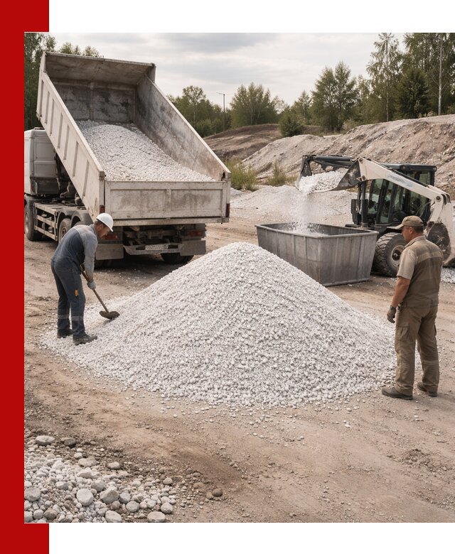 Доставка и продажа белой мраморной крошки в Тутаеве