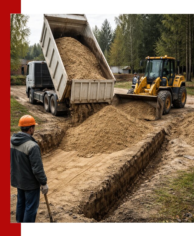Доставка песчаного грунта в Тутаеве для строительных работ
