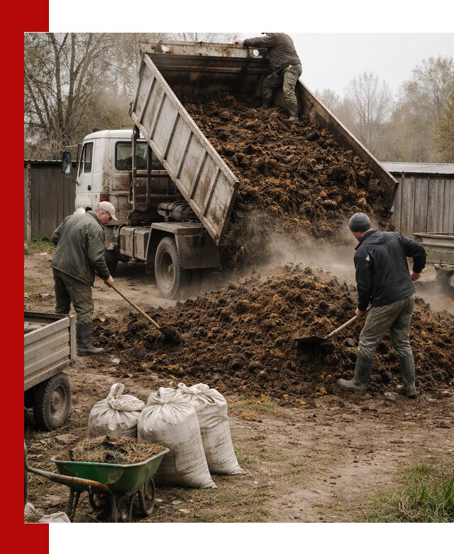 Доставка коровьего навоза самосвалом в Тутаеве