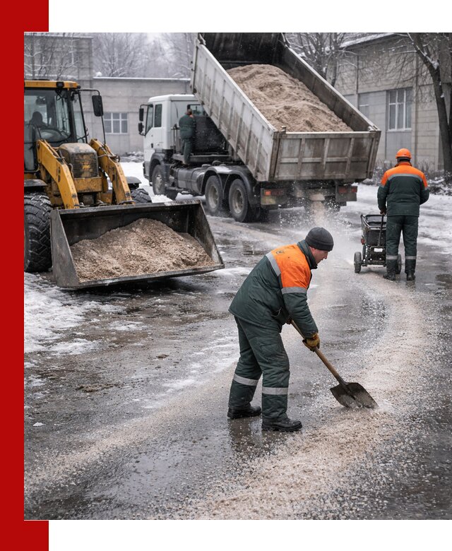 Реагент против гололеда с доставкой и нанесением в Тутаеве