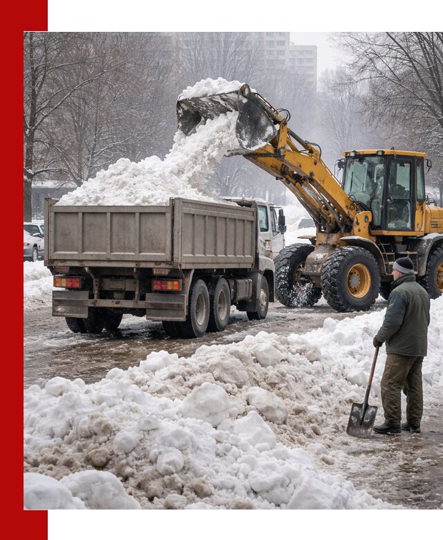 Вывоз снега грузовой техникой в Тутаеве оперативно и чисто