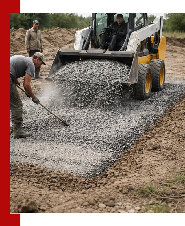 Устройство щебеночной подушки в Тутаеве для дорог и фундаментов